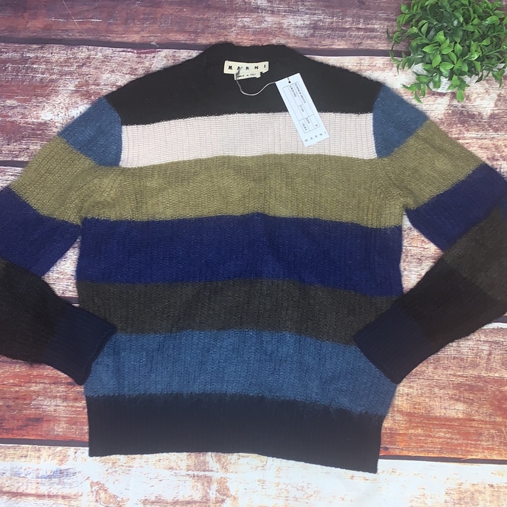 MARNI - Marni crew neck sweater with multicolor bands - Picture 7 of 9